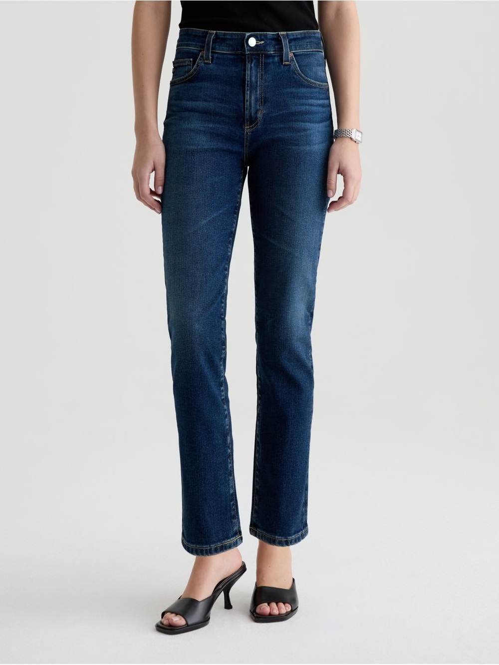 AG Adriano Goldschmied Women’s Size 27 Mari Crop Slim Straight Stretch Jeans